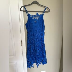 Zara Blue Spaghetti Strap Midi Sundress
